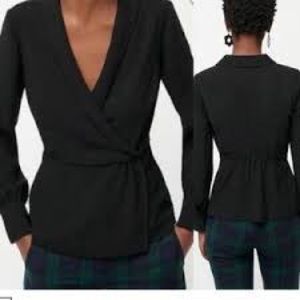 J. Crew Drapey faux-wrap top in 365 crepe NWT